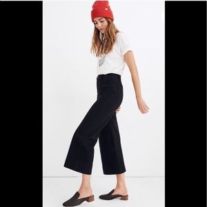 Madewell Emmett wide legged crop pant black 25p